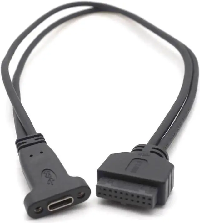 Main image of 19pin USB header to USB 3.1 Type-C Cable 20 PIN USB3.0 Female to USB-C Adapter Card PCI-e Long profile Bracket