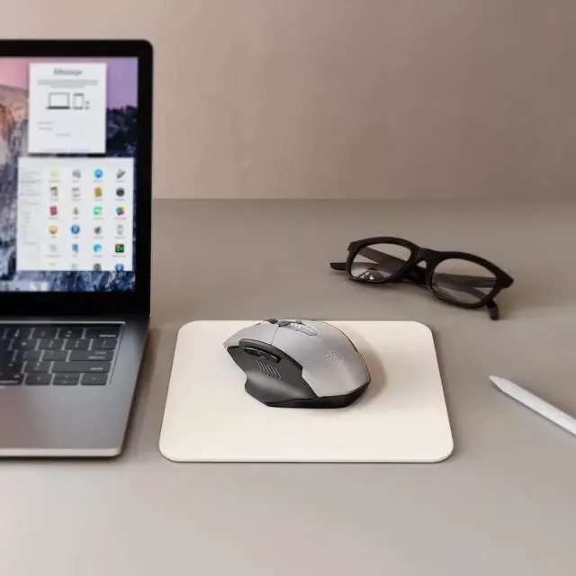 Alt view image 7 of 7 - Wireless Mouse, Rechargeable Mouse Wireless 2.4G USB (Battery Level Visible) Ergonomic Computer Mouse, Silent Wireless Mice for Laptop PC Computer, 3 Levels DPI (800/1200/1600 dpi) (Gray)