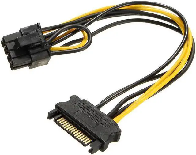 Alt view image 3 of 3 - Single SATA 15pin to 8pin(6+2) Powr Adapter Cable 20cm PCI-E SATA Power Supply 15-pin to 8 pin cable for BTC Miner Mining