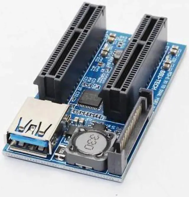 Alt view image 5 of 5 - Computer Cables Connectors PCI Express Extension Cable PCI-E Riser USB 3.0 Cable PCIE Riser USB SATA Adapter for Computer