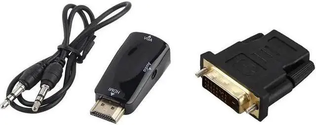 Main image of Dual Link 24+1 Male to HDMI with Adapter Connector 1080P HDMI Male to VGA Female Adapter Video Converter 3.5mm