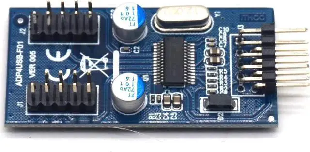 Alt view image 5 of 7 - 9pin USB header Male 1 to 2 / 4 Female Extension Cable Card Desktop 9-Pin USB HUB USB 2.0 9 pin Connector Adapter Port Multiplier