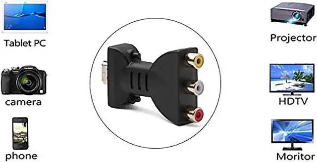 Alt view image 3 of 6 - HDMI to AV Converter 3 RCA Full HD Video 1080P AV Scart Composite Adapter