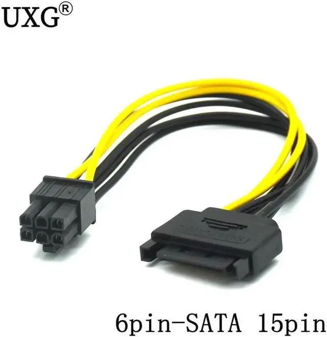 Alt view image 3 of 5 - Power Cable 15 Pin 8pin Female To 6 Pin Male PCI EXPRESS PCI-E Graphics Converter Adapter Video Card Power Cable Cord