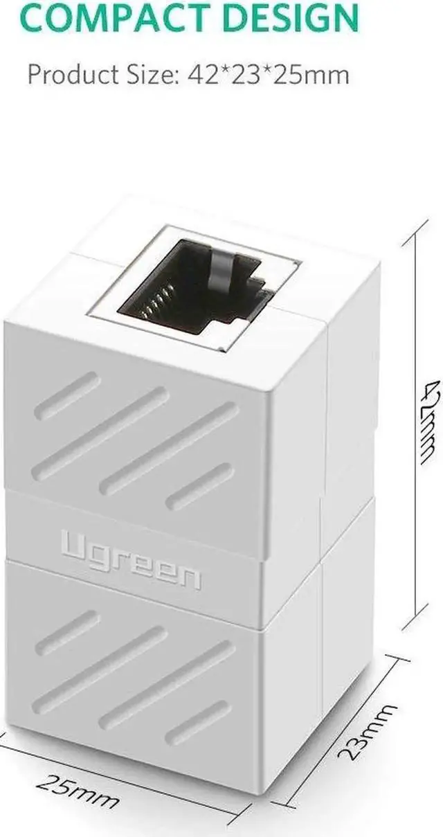 Alt view image 3 of 7 - Female to Female Network LAN Connector Adapter Coupler Extender RJ45 Ethernet Cable Extension Converter for Cat7 Cat6 Cat5e(White)