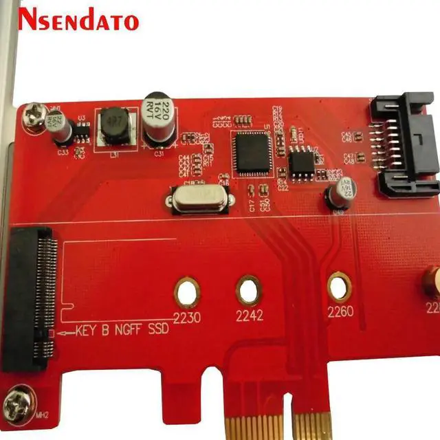 Alt view image 3 of 5 - Express 2.0 to NGFF M.2 B Key SSD SATA III 3.0 to PCI Sata Express Combo Card Adapter Converter ASM1061