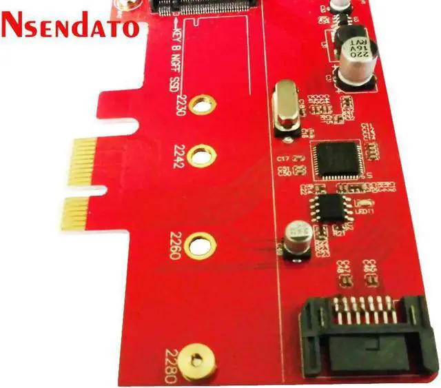 Alt view image 4 of 5 - Express 2.0 to NGFF M.2 B Key SSD SATA III 3.0 to PCI Sata Express Combo Card Adapter Converter ASM1061