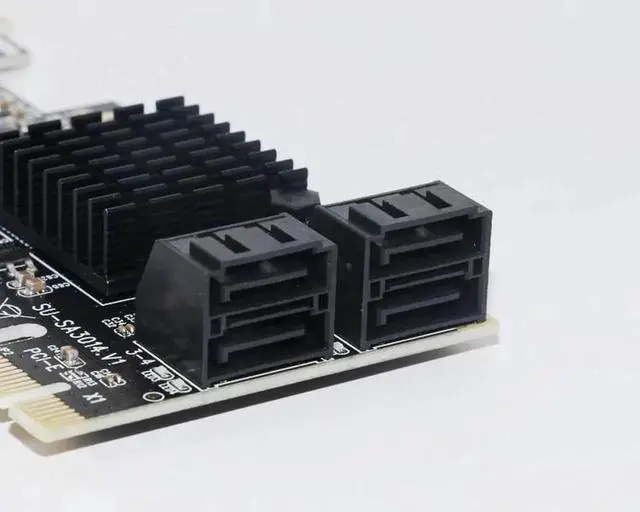 Alt view image 5 of 5 - 88SE9215 PCIE to SATA Card PCI-E Adapter PCI Express to SATA3.0 Expansion Card 4Port SATA III 6G for SSD HDD IPFS Mining