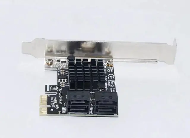 Alt view image 2 of 5 - 88SE9215 PCIE to SATA Card PCI-E Adapter PCI Express to SATA3.0 Expansion Card 4Port SATA III 6G for SSD HDD IPFS Mining