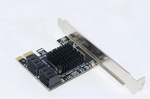 Alt view image 3 of 5 - 88SE9215 PCIE to SATA Card PCI-E Adapter PCI Express to SATA3.0 Expansion Card 4Port SATA III 6G for SSD HDD IPFS Mining