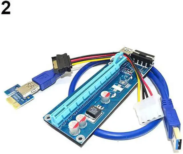 Alt view image 4 of 5 - PCI-E to PCI Express 1x to 16x Extender Riser video external graphics Card Adapter 6Pin Power Cable for Bitcoin BTC ng