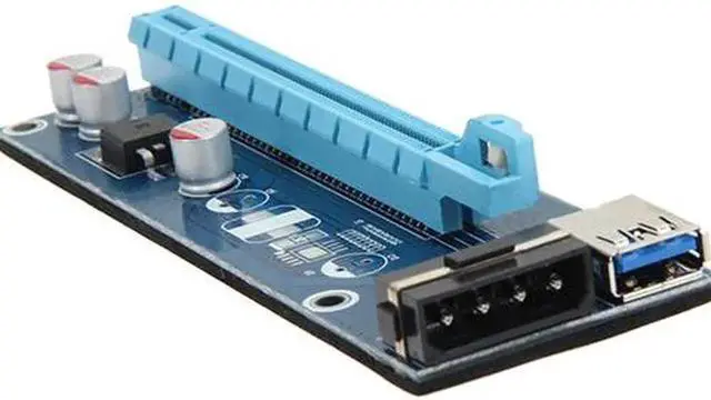 Alt view image 5 of 5 - PCI-E to PCI Express 1x to 16x Extender Riser video external graphics Card Adapter 6Pin Power Cable for Bitcoin BTC ng