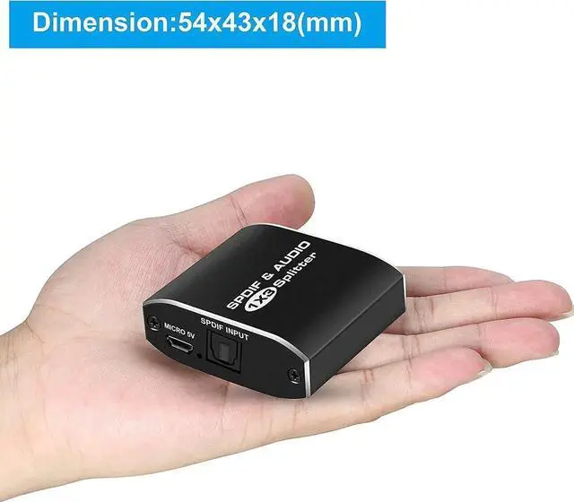 Alt view image 5 of 7 - 1-in 3-Out S/PDIF Splitter [Ultra-Low Jitter, USB Power Included ] 3-Way Toslink Optical Audio Adapter for HDTV, Xbox One/360, PS4/PS3, CD/DVD/Blu-Ray Player, Home Theatre, Headphones, Soundbar