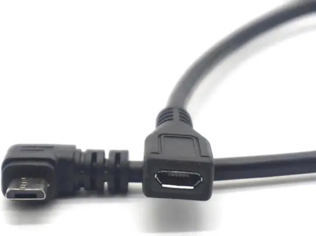 Alt view image 5 of 7 - Converter Data Cable left and right 90 Degree Micro USB Male To Female Adapter Converter Data Cable
