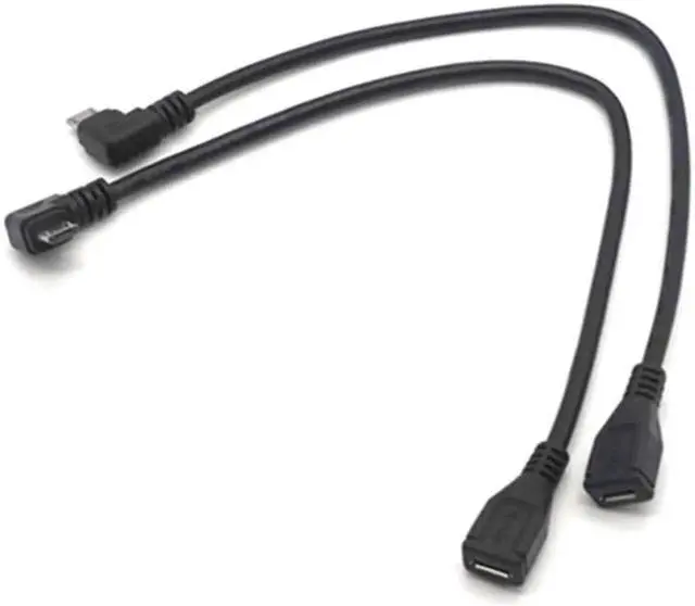 Alt view image 2 of 7 - Converter Data Cable left and right 90 Degree Micro USB Male To Female Adapter Converter Data Cable