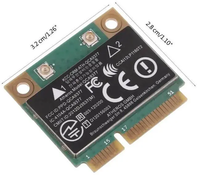 Alt view image 3 of 3 - WIFI Card Atheros QCA9377 Wireless Dual Band 433Mbps WLAN 802.11ac 2.4G/5G Bluetooth 4.1 Mini PCI-E Network Adapter
