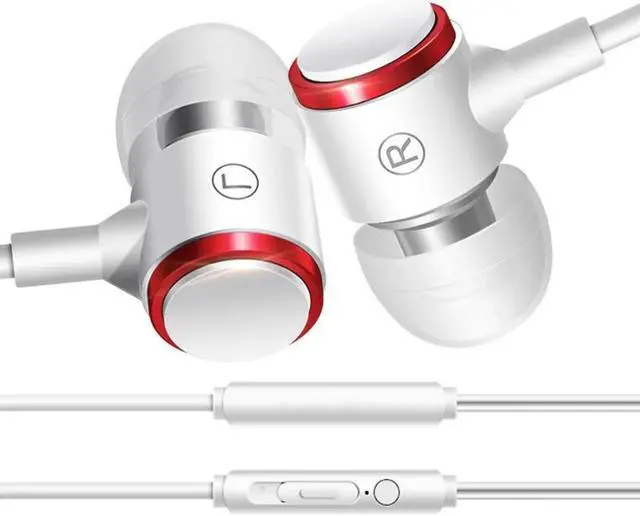 Alt view image 2 of 7 - Wired In-Ear Earphones 3.5mm Jack Earbud Earphones Sports Headphones Stereo Headset with Microphone for Phone Computer Mp3 Mp4 Tablet