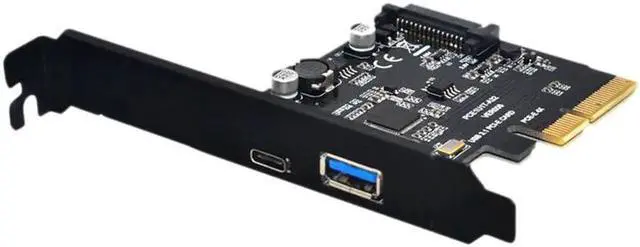 Main image of on Card USB 3.1 Type C PCIe Expansion Card PCI-E to 1 Type C and 1 Type a 3.0 USB Adapter PCI Express Riser Card for Desktop