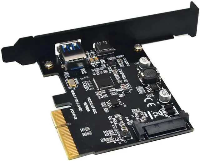 Alt view image 5 of 5 - on Card USB 3.1 Type C PCIe Expansion Card PCI-E to 1 Type C and 1 Type a 3.0 USB Adapter PCI Express Riser Card for Desktop