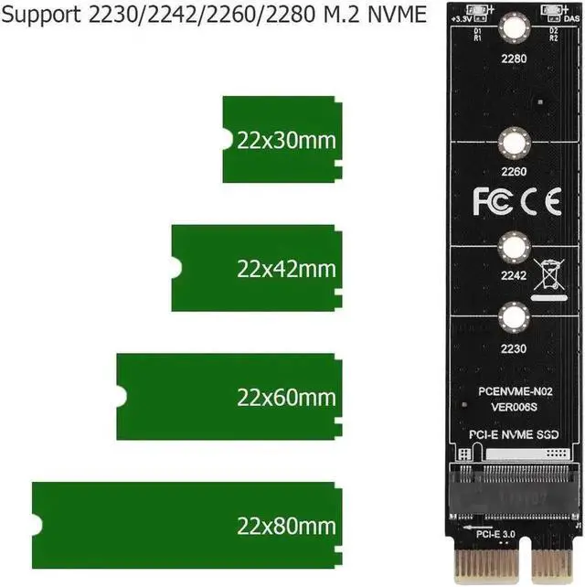 Alt view image 3 of 5 - Adapter Card M.2 to PCI-E3.0 1x Extension M Key NGFF Converter Card Module Support for PM961 960EVO SM961