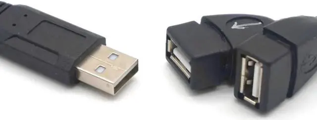 Alt view image 3 of 7 - 2pcs USB 2.0 A Male To 2 Dual Female USB Y Splitter Transfer Data Hub Power Cord Adapter Charging Extension Cable For Hard Disks