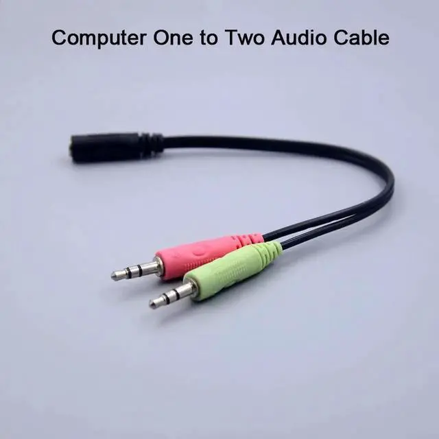 Alt view image 4 of 7 - 4Pcs 3.5mm 1 Female to 2 Male Y Splitter Cable for L/R Audio Microphone MIC PC Headset Headphone Mic Audio Y Splitter Flat Cable Headphone Splitter Smartphone Gaming Headset to PC Adapter