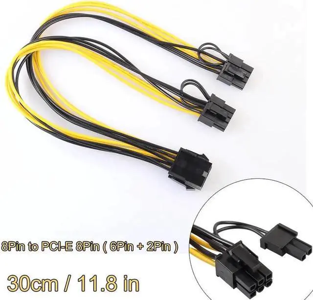 Alt view image 5 of 5 - PCI-E 8Pin to Double PCI-E PCI Express 8Pin(6Pin+2Pin) Splitter Cable Power Supply Cable 30cm PCIe Connector Cable Promotion