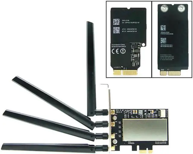 Alt view image 5 of 5 - for Broadcom BCM94331 BCM94360CD BCM943602CDAX BCM943602CS WLAN Card Desktop PCI-E Converter Adapter for WiFi Card