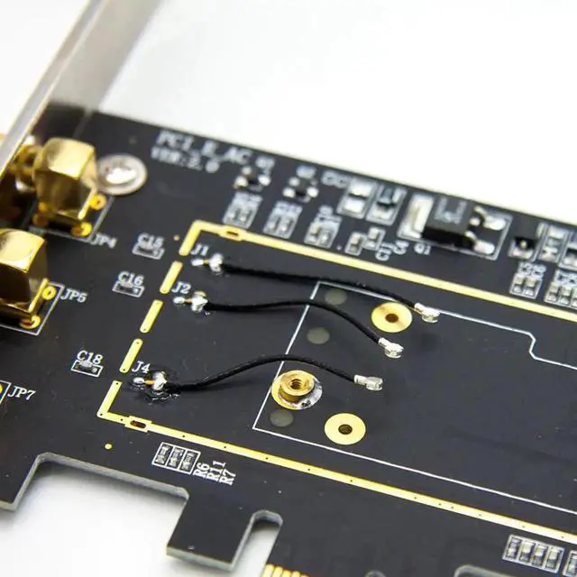 Alt view image 2 of 5 - for Broadcom BCM94331 BCM94360CD BCM943602CDAX BCM943602CS WLAN Card Desktop PCI-E Converter Adapter for WiFi Card