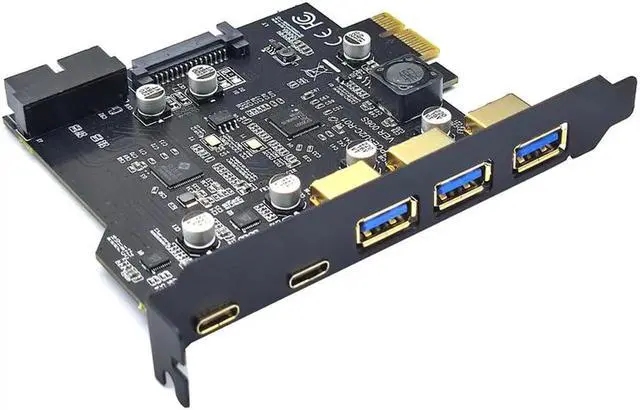 Alt view image 3 of 6 - Type C USB 3.2 Gen2 PCIE Card Hub USB 3.0 PCI Express Board PCI-E PCI E USB 3 Adapter Multiplier USB3 3.1 Controller Riser Cards
