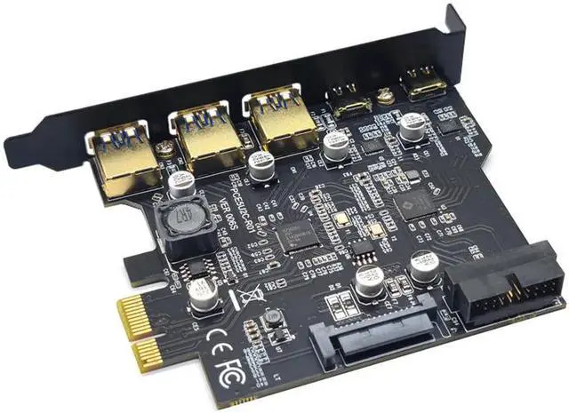 Alt view image 4 of 6 - Type C USB 3.2 Gen2 PCIE Card Hub USB 3.0 PCI Express Board PCI-E PCI E USB 3 Adapter Multiplier USB3 3.1 Controller Riser Cards