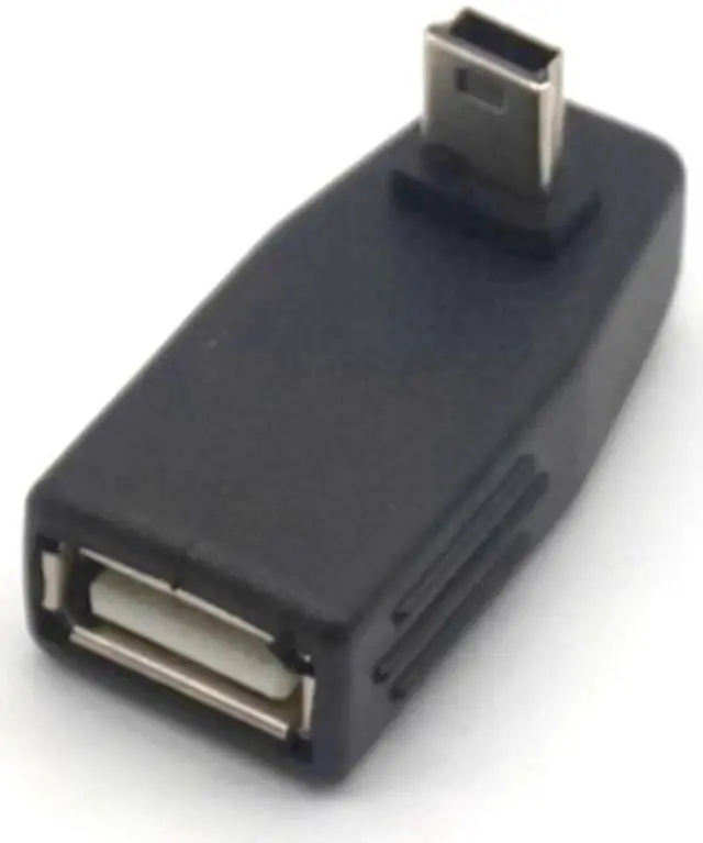 Main image of 2PCS 90 Degree UP Down Left Right Angle USB2.0 A Female to Mini USB 5-pin B Male Mini USB OTG Host Adapter