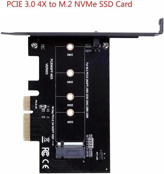 Alt view image 2 of 5 - NVME Adapter SSD to PCIE 3.0 X1/4X Expansion Card Converter Riser Card M Key Connector for M2 NGFF NVMe SSD hard drive
