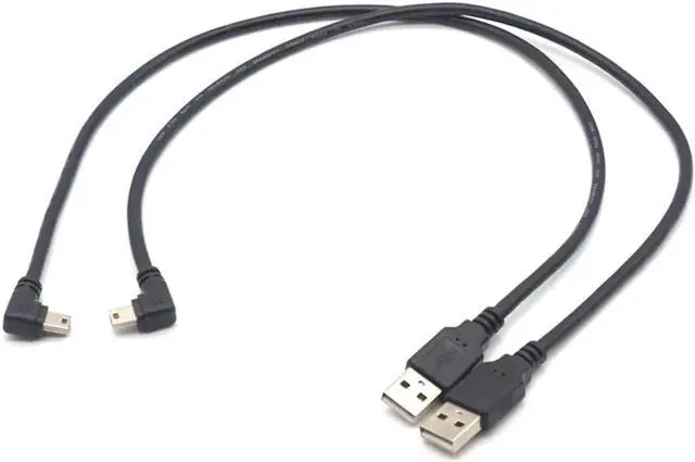 Alt view image 6 of 7 - Mini USB B Type 5pin Male Left Right Angled 90 Degree to USB 2.0 Male Data Cable
