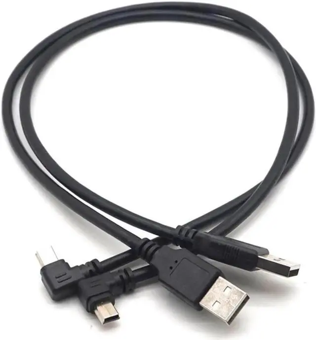 Alt view image 2 of 7 - Mini USB B Type 5pin Male Left Right Angled 90 Degree to USB 2.0 Male Data Cable