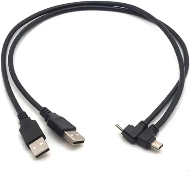 Main image of Mini USB B Type 5pin Male Left Right Angled 90 Degree to USB 2.0 Male Data Cable