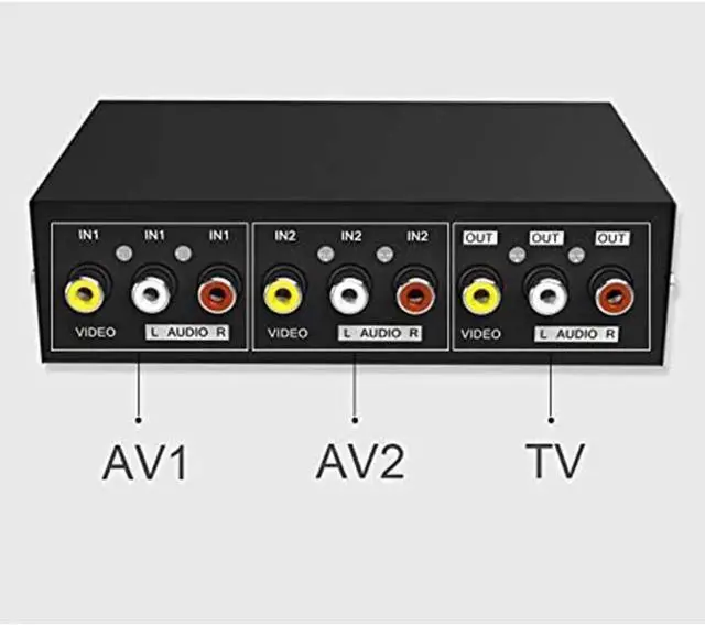 Alt view image 4 of 6 - AV RCA Switch Box, AV Switcher Composite Video L/R Audio Selector Box for DVD STB Game Consoles (2 in 1 out)