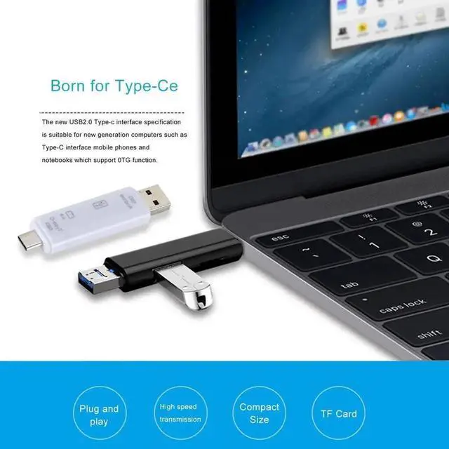 Alt view image 3 of 5 - 5 in 1 USB 3.0 Type C / USB / Micro USB TF Memory Card Reader OTG Adapter Connector High Speed Memory Card Reader PCI-E Riser