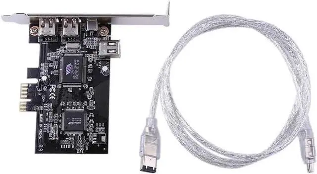 Alt view image 3 of 5 - 3 Ports 1394A Expansion Card PCI-E 1X to IEEE 1394 DV Video Adapter 1x 4Pin 2x 6Pin Controller for Desktop PC for Window 7 8 10