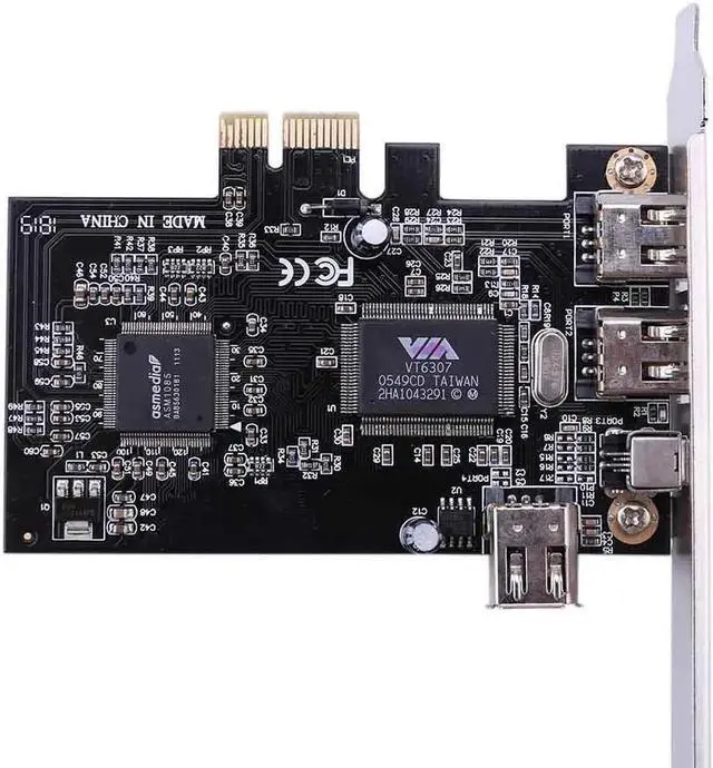 Alt view image 5 of 5 - 3 Ports 1394A Expansion Card PCI-E 1X to IEEE 1394 DV Video Adapter 1x 4Pin 2x 6Pin Controller for Desktop PC for Window 7 8 10