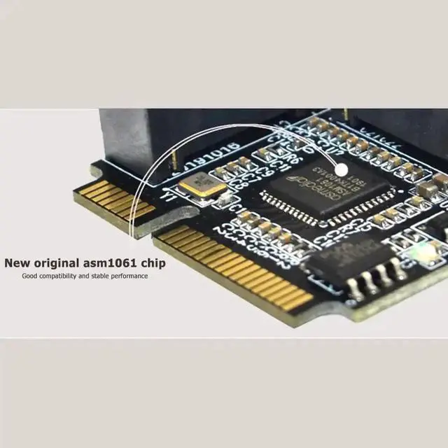 Alt view image 4 of 5 - 2 Ports Mini PCI-E PCI Express to SATA 3.0 adapter Converter Hard Drive Extension Card Add On Cards for Windows Mac Linux OS