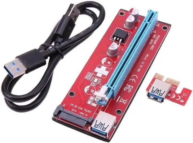 Alt view image 2 of 5 - 60cm USB 3.0 PCI-E 1x to16x Motherboard Extender Riser Card Adapter for BTC LTC ETH Mining SATA 15Pin Power Cable