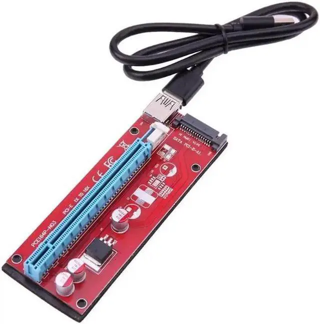 Alt view image 4 of 5 - 60cm USB 3.0 PCI-E 1x to16x Motherboard Extender Riser Card Adapter for BTC LTC ETH Mining SATA 15Pin Power Cable