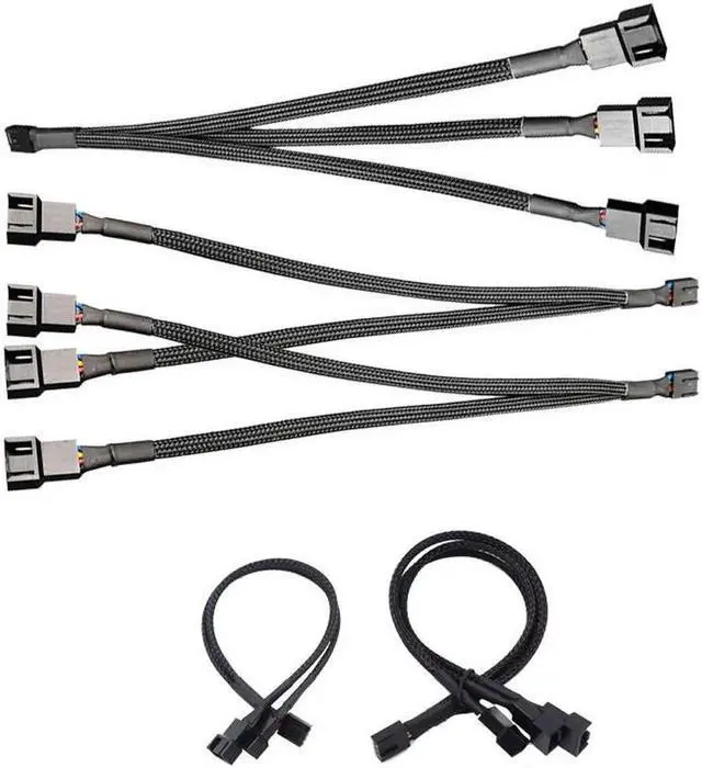 Alt view image 4 of 4 - 10.6" 4Pin/3Pin Computer Case Fan Power Splitter Cable Extension cable For Desktop PC Motherboard PWM Chassis Fan - F/M Female to Male