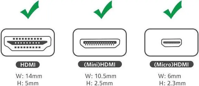 Alt view image 3 of 6 - Micro HDMI to HDMI Adapter|HDMI to Mini HDMI Adapter|Micro HDMI to Mini HDMI Adapter, Mini and Micro HDMI to HDMI 2 in 1 T HDMI Coupler-2Pack