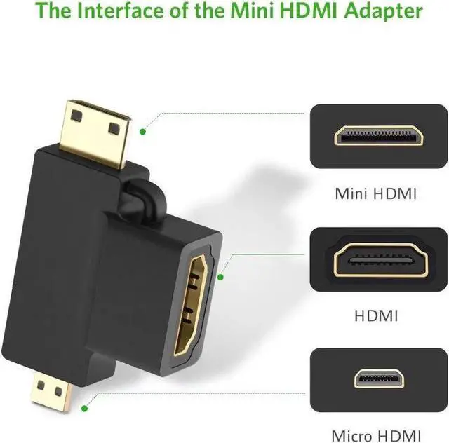 Alt view image 6 of 6 - Micro HDMI to HDMI Adapter|HDMI to Mini HDMI Adapter|Micro HDMI to Mini HDMI Adapter, Mini and Micro HDMI to HDMI 2 in 1 T HDMI Coupler-2Pack