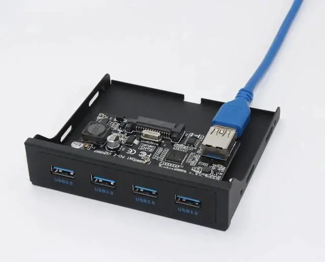 Alt view image 6 of 6 - PCI-E to USB 3.0 PC Front Panel USB Expansion Card PCIE USB Adapter 3.5" Floppy USB3.0 Front Panel Bracket PCI Express x1 Riser