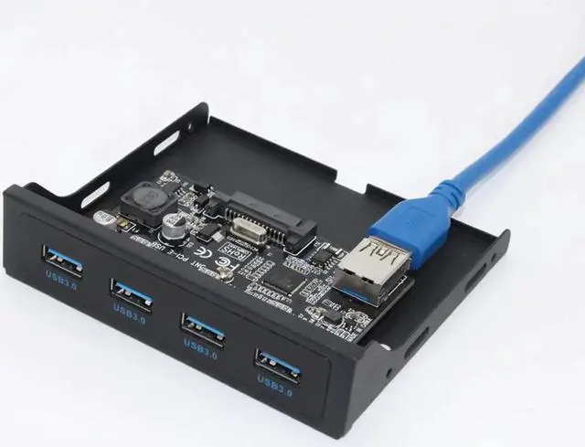 Alt view image 4 of 6 - PCI-E to USB 3.0 PC Front Panel USB Expansion Card PCIE USB Adapter 3.5" Floppy USB3.0 Front Panel Bracket PCI Express x1 Riser