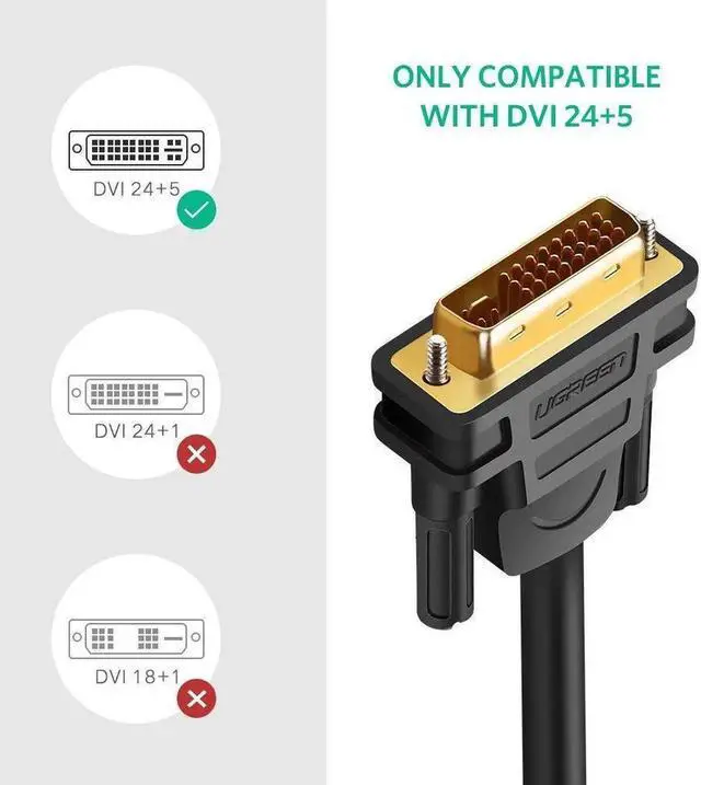 Alt view image 7 of 7 - DVI 24+5 (DVI-I) Male to VGA Male Cable Support 1080P Full HD from Laptop, PC Host, Graphics Card to Monitor display or projector -3.3FT