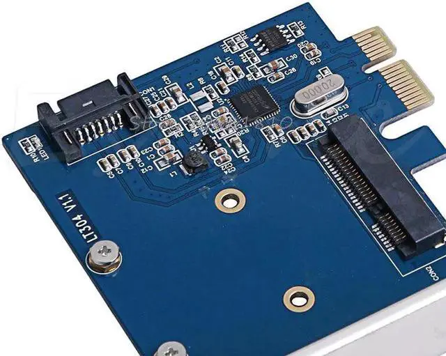Alt view image 2 of 5 - PCIe to mSATA SSD And SATA 3.0 Combo Extender Adapter Card 6.0Gbps Whosale&Dropship